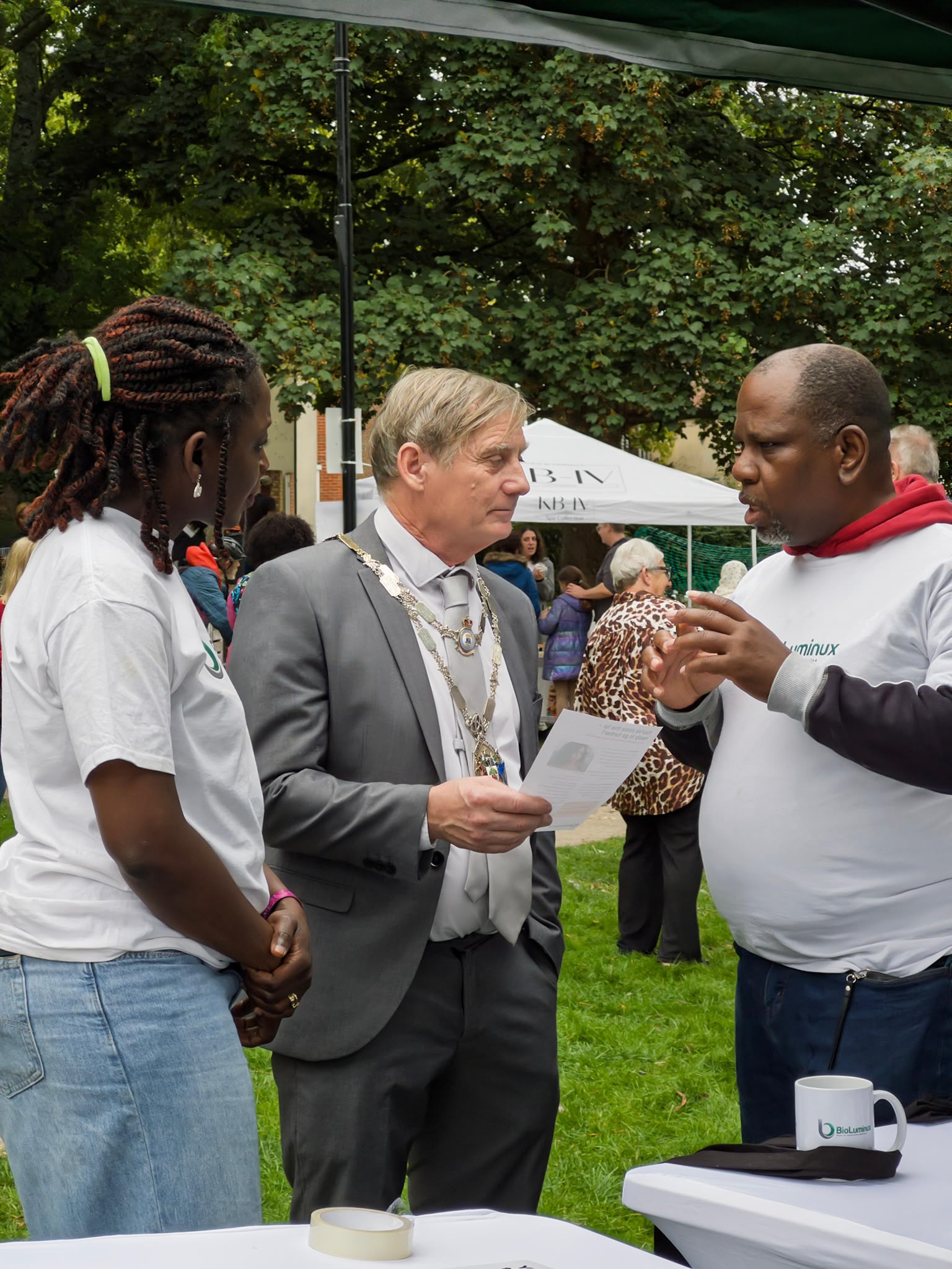The Bioluminux Clinical Research Southampton team with the Mayor of Andover at the Andover Black History Month celebration, Hampshire, on 3 October 2026
